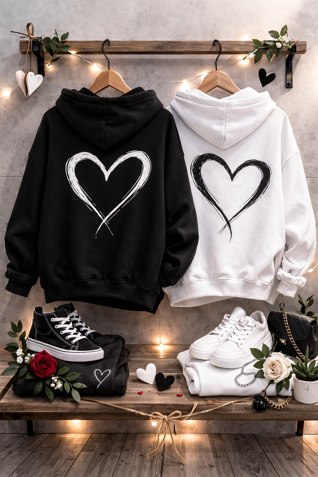 Hoodie black and white