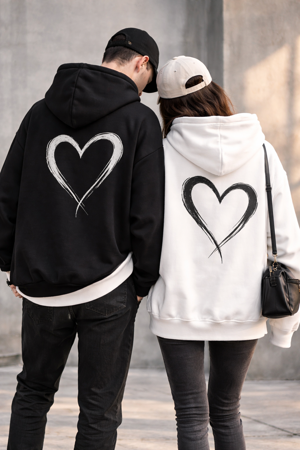 Hoodie black and white