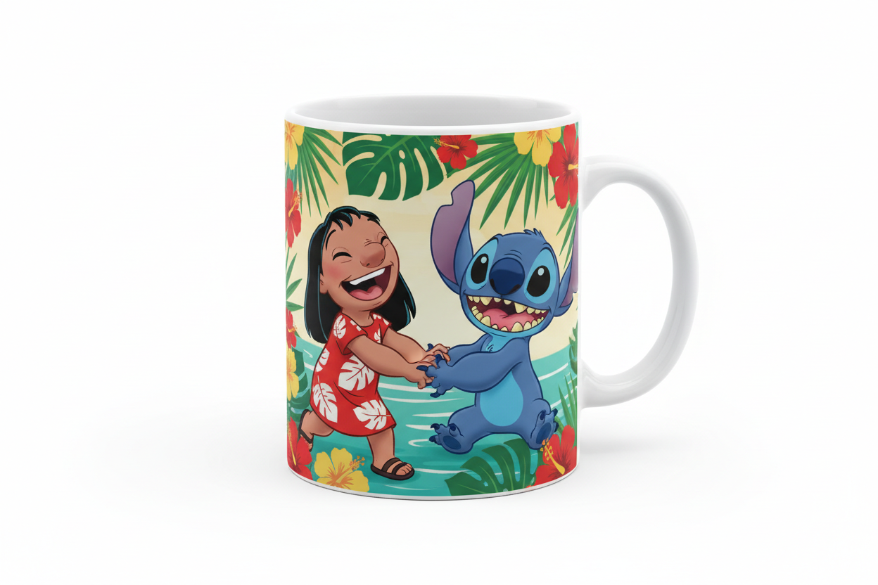 Taza de 11 onz con la imagen de lilo y stich